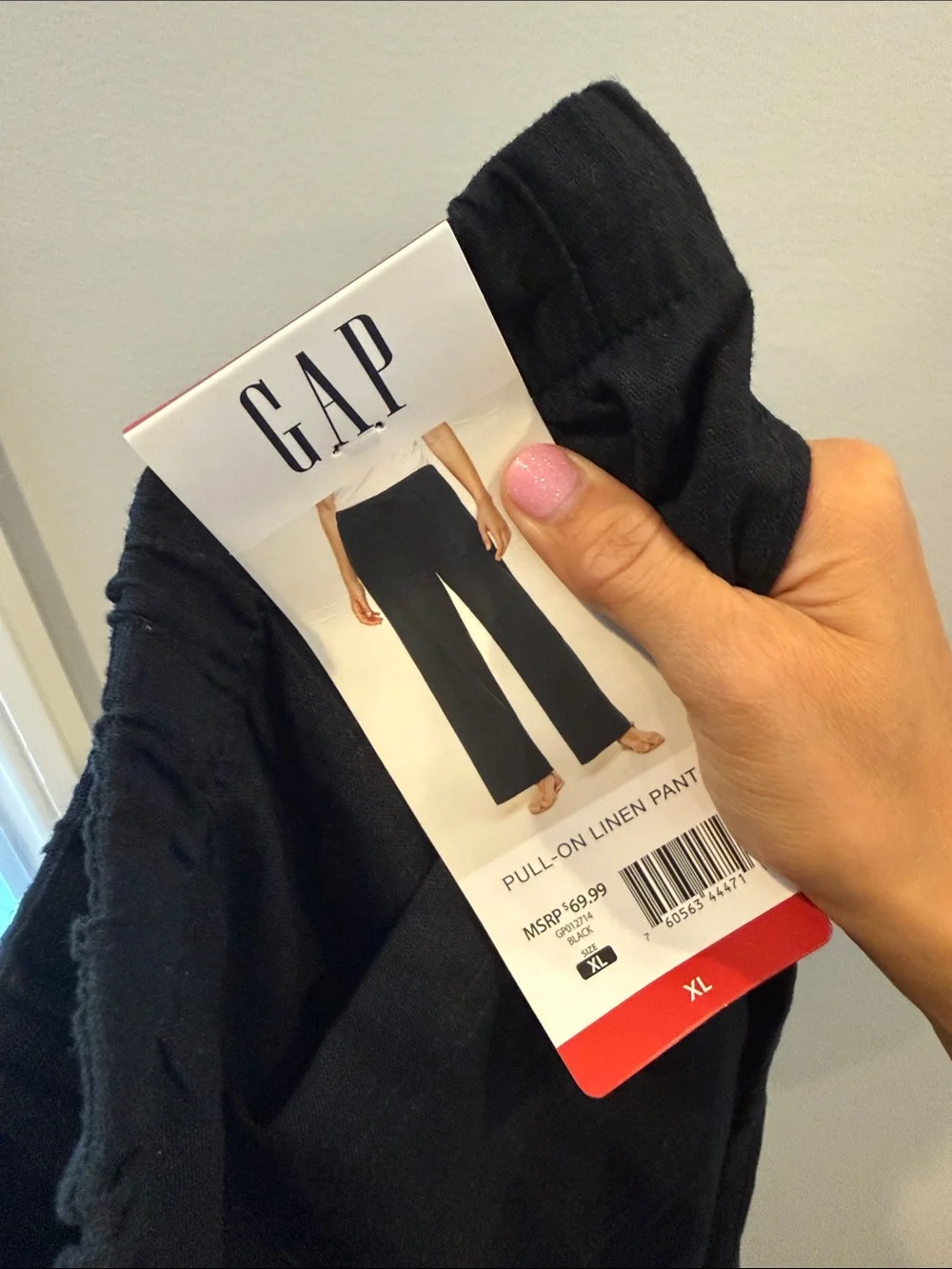 GAP Midnight Black Relaxed Pants xl linen woman’s cozy stretch lightweight new